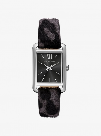 Michael Kors Monroe Leopard Print Calf Hair Watch