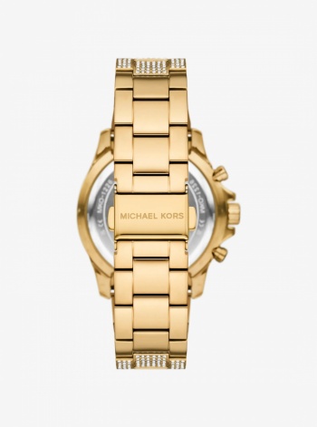 Michael Kors Mens Oversized Everest Pavé Gold-Tone Watch