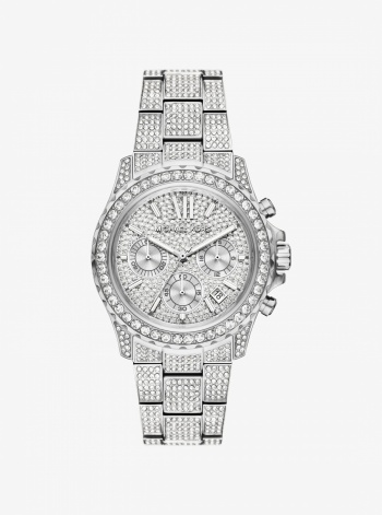 Michael Kors Mens Oversized Everest Pavé Silver-Tone Watch