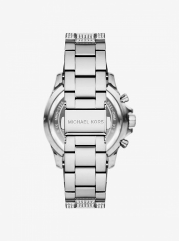 Michael Kors Mens Oversized Everest Pavé Silver-Tone Watch