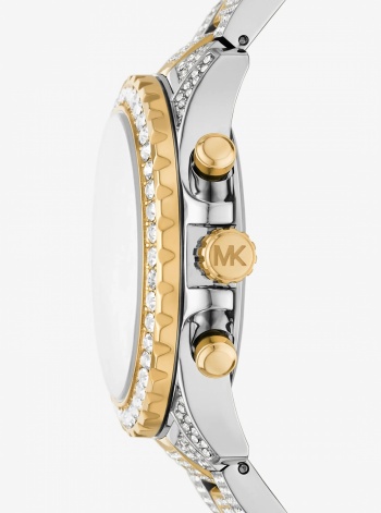 Michael Kors Mens Oversized Everest Pavé Two-Tone Watch