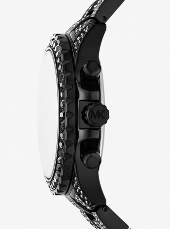 Oversized Everest Pavé Black-Tone Watch
