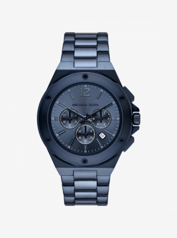 Michael Kors Mens Oversized Lennox Blue-Tone Watch