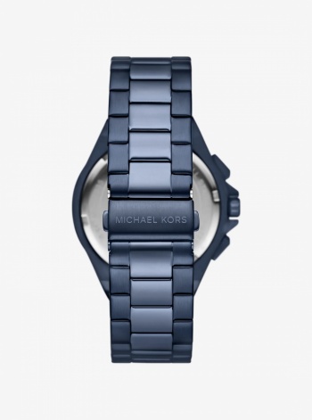 Michael Kors Mens Oversized Lennox Blue-Tone Watch