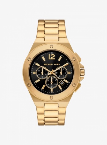 Michael Kors Mens Oversized Lennox Gold-Tone Watch