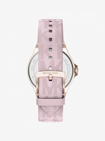 Lennox Pavé Rose Gold-Tone and Logo Silicone Strap Watch