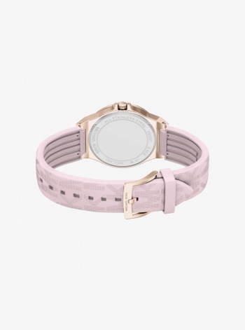 Lennox Pavé Rose Gold-Tone and Logo Silicone Strap Watch