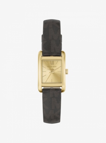 Mini Monroe Gold-Tone and Logo Strap Watch