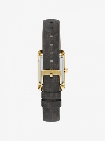 Mini Monroe Gold-Tone and Logo Strap Watch