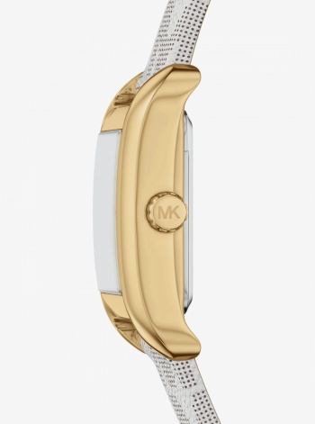 Mini Monroe Gold-Tone and Logo Strap Watch