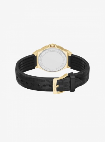Lennox Pavé Gold-Tone and Logo Strap Watch