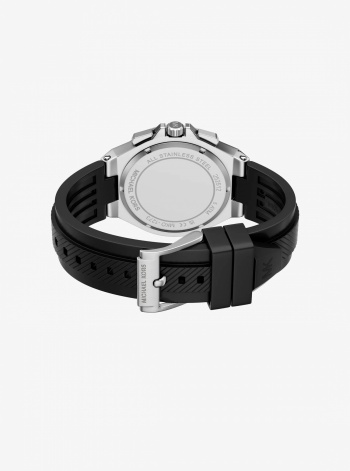 Oversized Lennox Pavé Silver-Tone and Silicone Watch