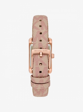 Petite Monroe Rose Gold-Tone and Logo Strap Watch