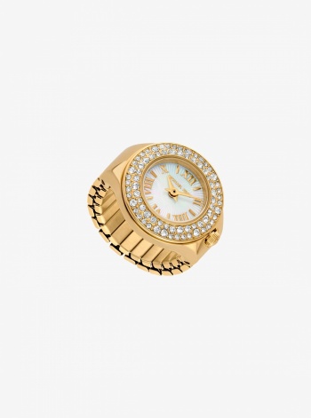 Liliane Pavé Gold-Tone Ring Watch