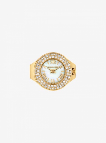 Liliane Pavé Gold-Tone Ring Watch