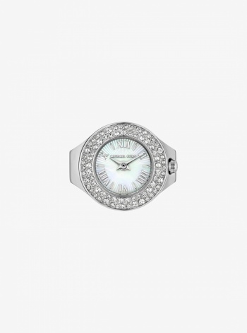 Liliane Pavé Silver-Tone Ring Watch