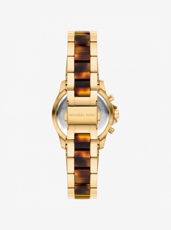 Mini Everest Pavé Gold-Tone and Tortoiseshell Acetate Watch