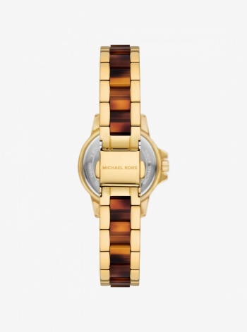 Petite Everest Pavé Gold-Tone and Tortoiseshell Acetate Watch