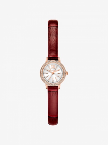 Micro Melissa Pavé Rose Gold-Tone and Crocodile Embossed Leather Watch