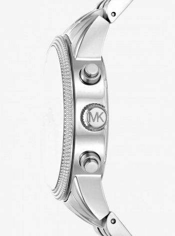 Michael Kors Mens Oversized Hutton Silver-Tone Watch