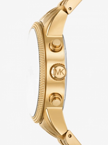 Michael Kors Mens Oversized Hutton Gold-Tone Watch
