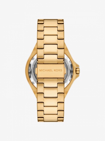 Michael Kors Mens Oversized Lennox Pavé Gold-Tone Watch