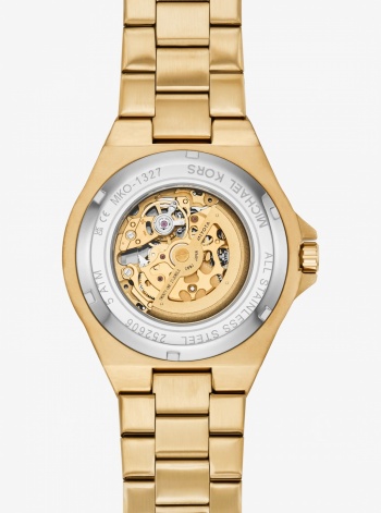 Michael Kors Mens Oversized Lennox Pavé Gold-Tone Watch