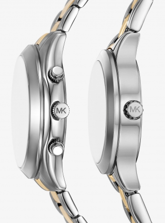 Michael Kors Aspyn His and Hers Pavé Two-Tone Watch Set