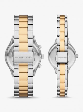 Michael Kors Aspyn His and Hers Pavé Two-Tone Watch Set