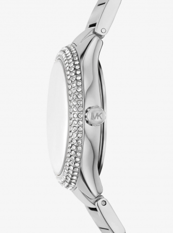 Michael Kors Mini Sylvia Pavé Silver-Tone Watch and Bracelet Gift Set