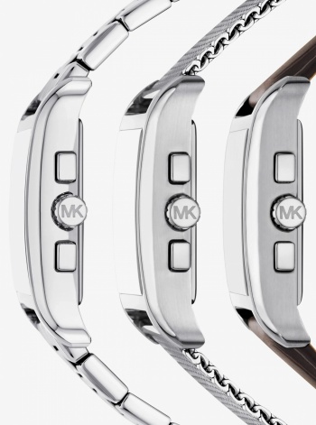 Monroe Silver-Tone Watch Strap Set