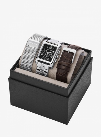 Monroe Silver-Tone Watch Strap Set