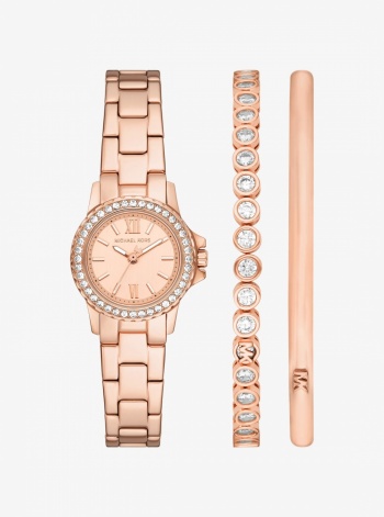 Petite Everest Pavé Rose Gold-Tone Watch and Bracelets Jewelry Gift Set