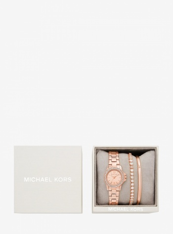 Petite Everest Pavé Rose Gold-Tone Watch and Bracelets Jewelry Gift Set