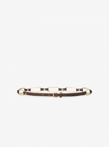 Chain Link Leather Belt