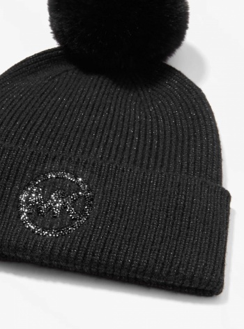 Michael Kors Metallic Knit Beanie Hat and Scarf Set