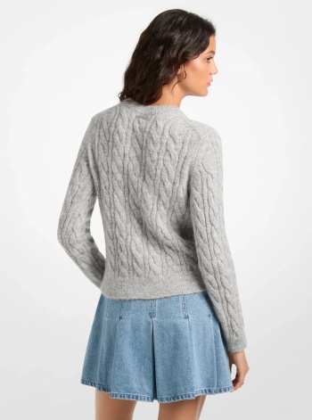 Michael Kors Cable Knit Nylon and Alpaca Blend Sweater