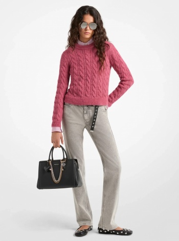 Michael Kors Cable Knit Nylon and Alpaca Blend Sweater