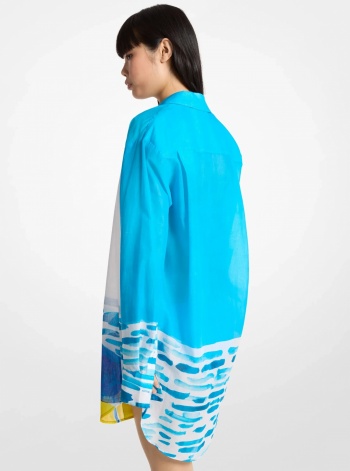 Michael Kors X Christina Zimpel Cotton Lawn Shirtdress