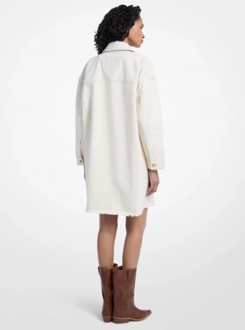 Michael Kors Oversized Frayed Denim Jacket