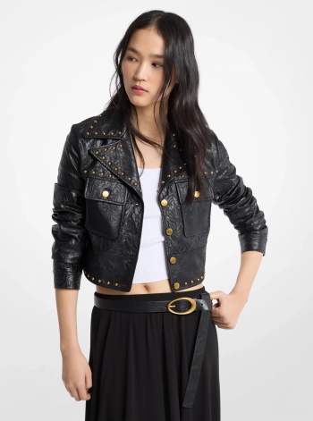 Crinkled Studded Jacket