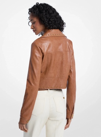 Michael Kors Crinkled Studded Jacket