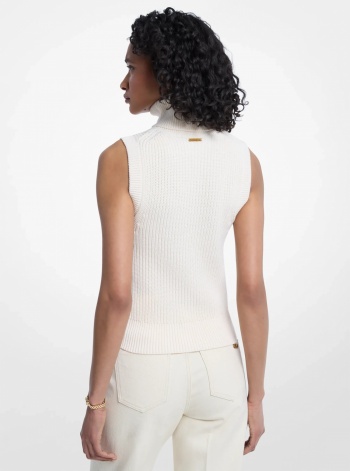 Michael Kors Sleeveless Wool Blend Turtleneck Top