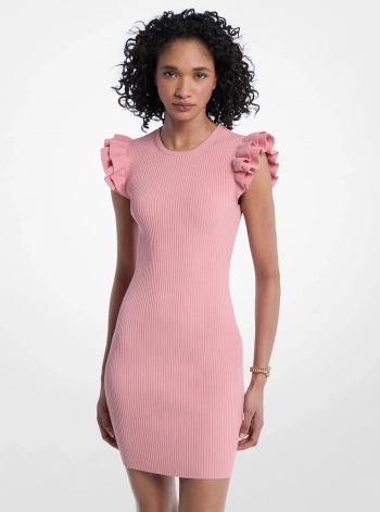 Michael Kors Ruffled Stretch Viscose Mini Dress