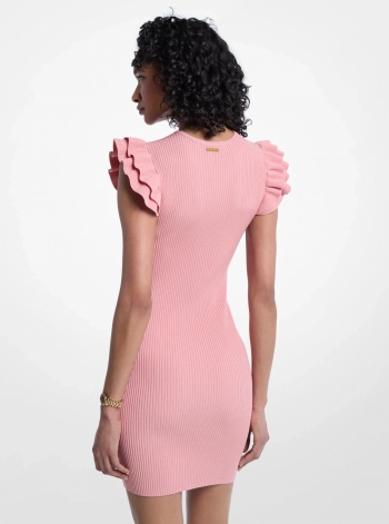 Michael Kors Ruffled Stretch Viscose Mini Dress