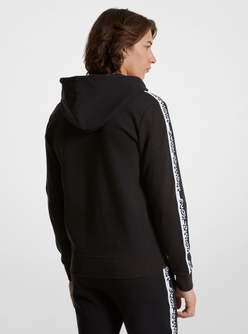 Michael Kors Mens Logo Tape Cotton Blend Zip-Up Hoodie