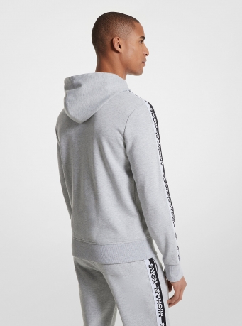 Michael Kors Mens Logo Tape Cotton Blend Zip-Up Hoodie