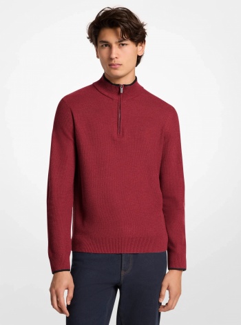 Wool Blend Quarter-Zip Sweater