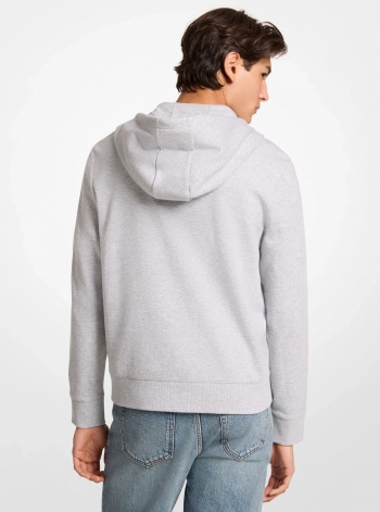 Logo Tape Cotton Blend Zip-Up Hoodie