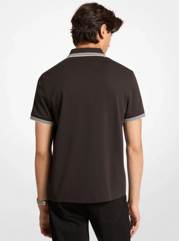 Cotton Zip-Up Polo Shirt